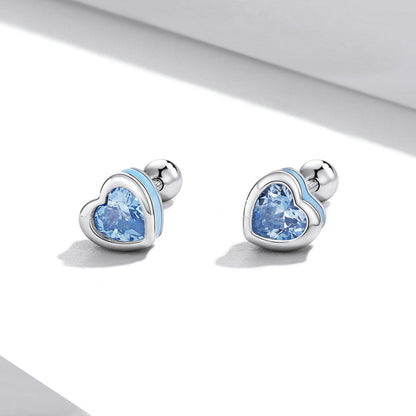 925 Sterling Silver Earrings with Pavé Setting and Enamel for Women