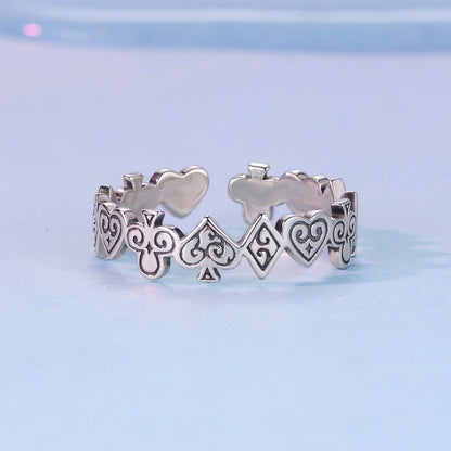 925 Sterling Silver Oxidized Silver 0.5cm Ring