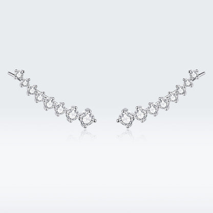 925 Sterling Silver Earrings with Pavé Setting CZ - 2.9*0.7cm
