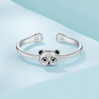 925 Sterling Silver White Gold Plated Enamel Ring for Women