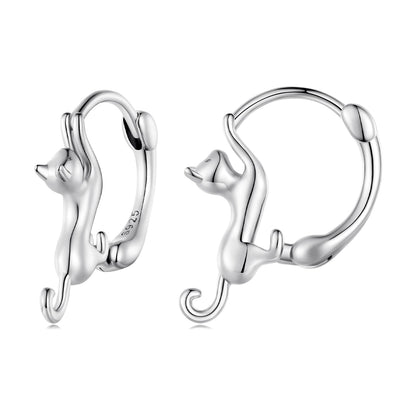 925 Sterling Silver Plated Gold Earrings Size 1.8cm for Women