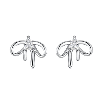 925 Sterling Silver Earrings with Pavé Setting & Oxidized Finish