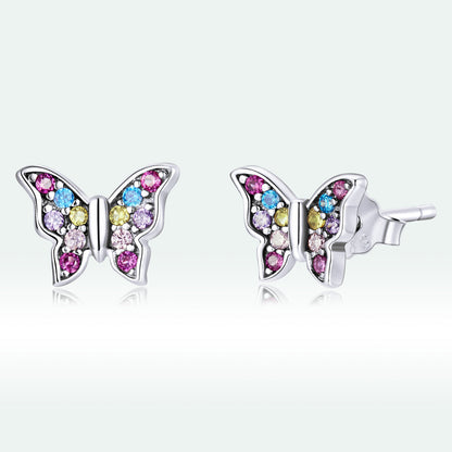 925 Sterling Silver Earrings with Pavé Setting CZ and Oxidized Silver