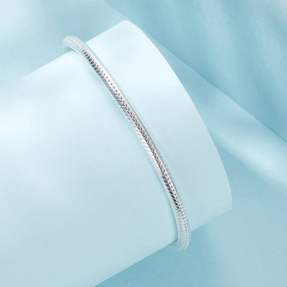 925 Sterling Silver Oxidized Silver White Gold 14.0mm Bracelet for Women