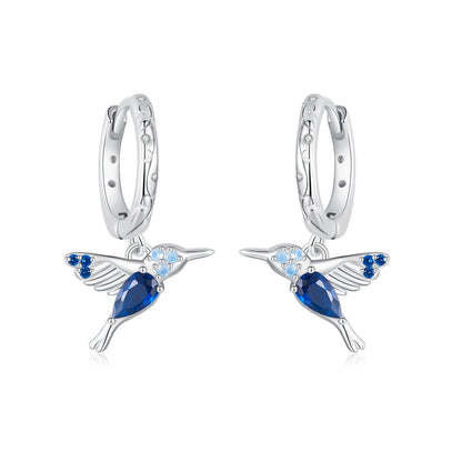 925 Sterling Silver Opal Nanometer Stone Earrings, White Gold Plated, 23*13mm for Women