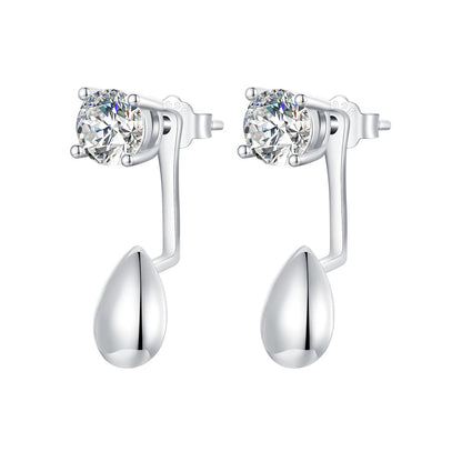 925 Sterling Silver Plated White Gold Earrings with Pavé Setting CZ