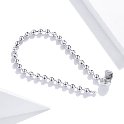 925 Sterling Silver Bracelet 17cm Oxidized & Platinum Plated for Women