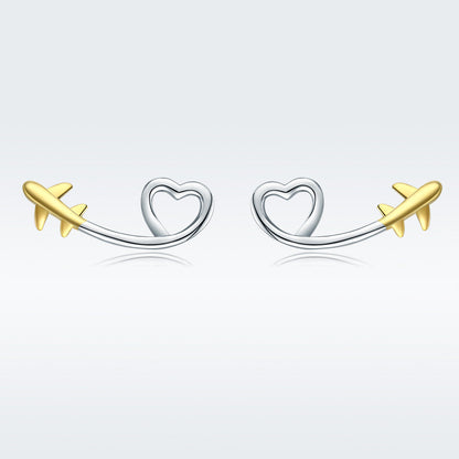 925 Sterling Silver Earrings, 0.6cm, Plated Gold, Plated Platinum for Women