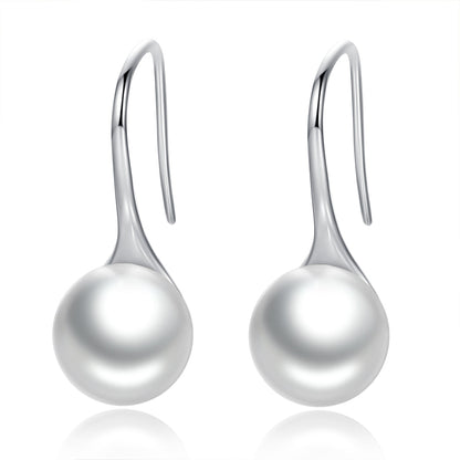 925 Sterling Silver Genuine Shell Pearl Earrings for Women