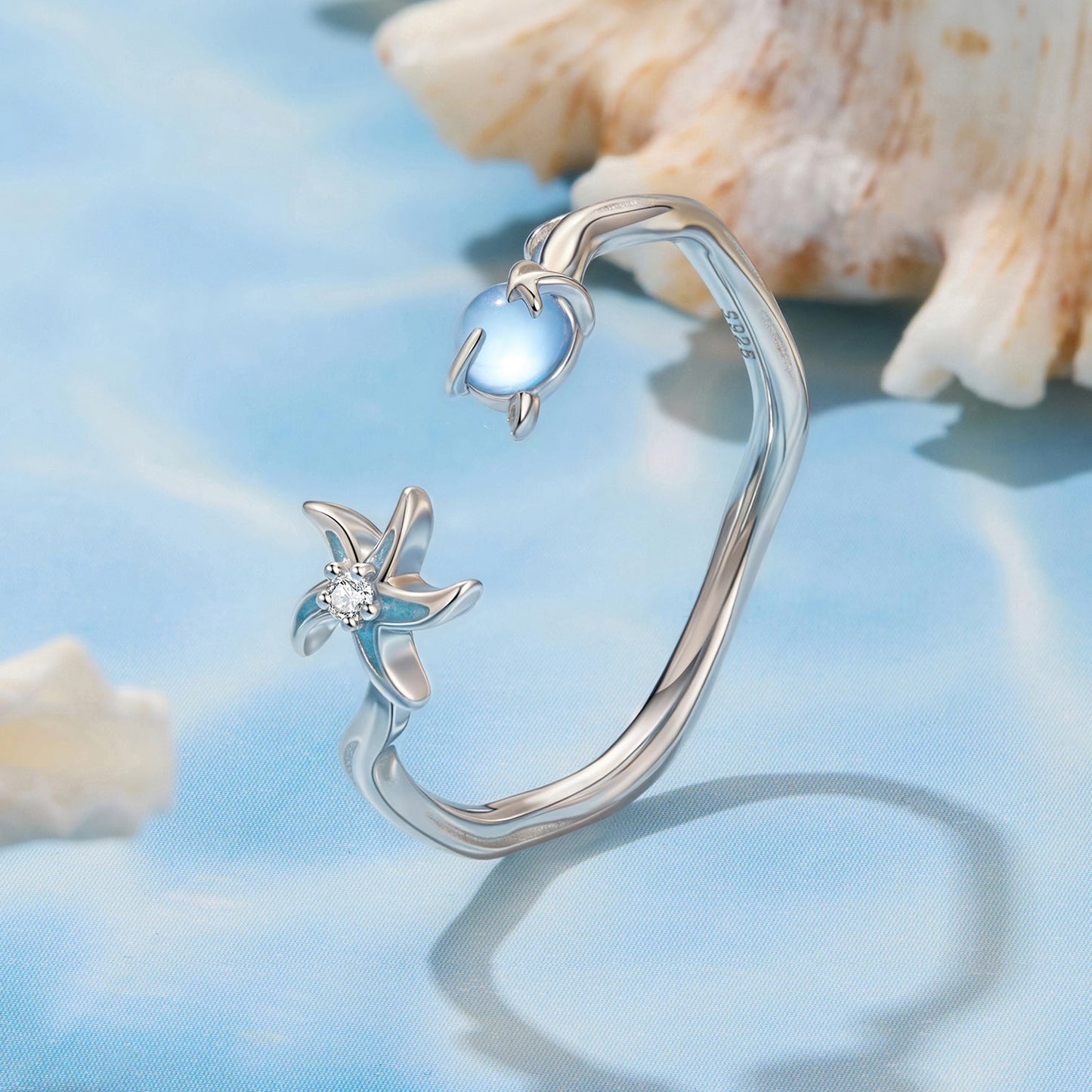 925 Sterling Silver Ring with White Gold Plating, 0.16cm Width for Women