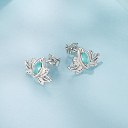925 Sterling Silver Earrings with Pavé CZ and White Gold Plating, Size 0.9*1.3 cm for Women