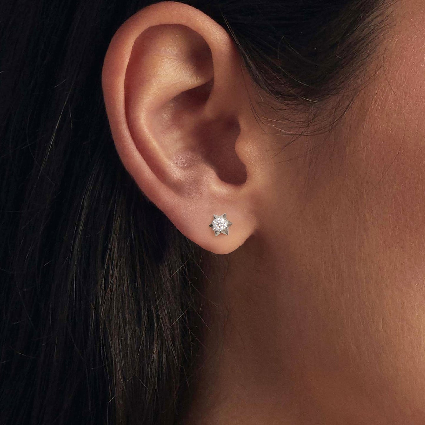 925 Sterling Silver Moissanite 0.10 Carat Earrings for Women