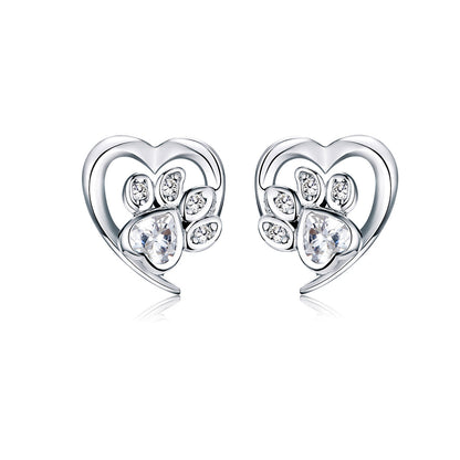 925 Sterling Silver Earrings with Pavé Setting CZ, 0.9cm for Women