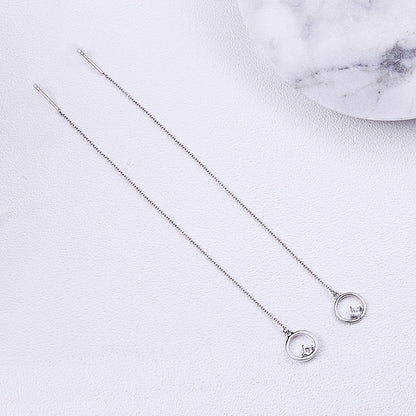 925 Sterling Silver Plated Platinum Pavé Setting CZ Earrings for Women