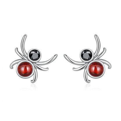925 Sterling Silver Earrings with Pavé Setting CZ and Transparent Glass