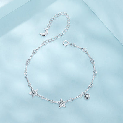 925 Sterling Silver White Gold Plated CZ Bracelet for Women