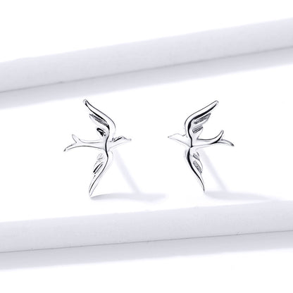 925 Sterling Silver Earrings 0.7*1.2cm for Women