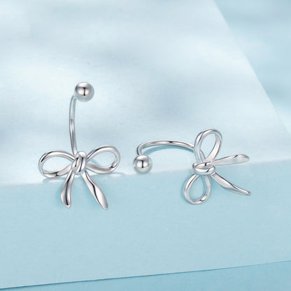 925 Sterling Silver Earrings with White Gold Plating - 1.0*1.3 cm