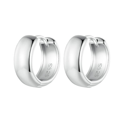925 Sterling Silver Platinum Plated Earrings 11x5mm for Women