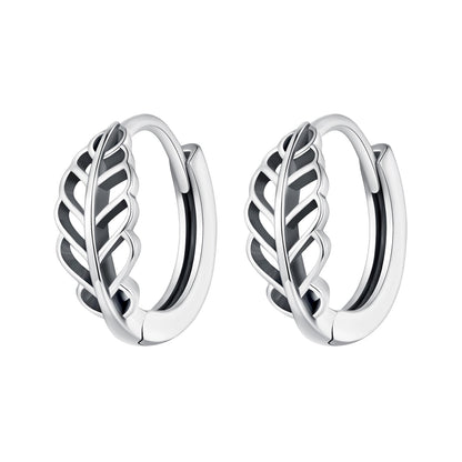 925 Sterling Silver Oxidized Earrings 12*5mm