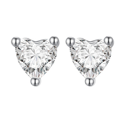 999 Platinum Plated S925 Silver Pavé Setting Earrings for Women