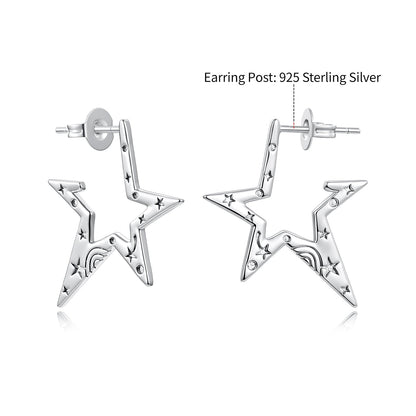 925 Sterling Silver White Gold Plated 2.3 cm Copper Earrings for Women