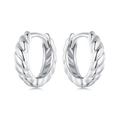 925 Sterling Silver Plated White Gold Earrings for Women - Size 11*3mm