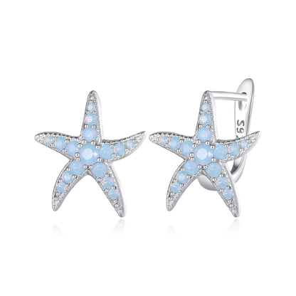 925 Sterling Silver Opal Earrings 15x13mm for Women
