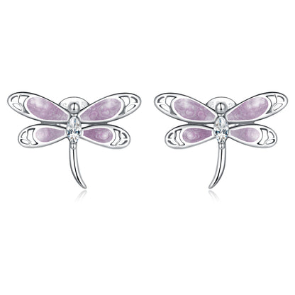 925 Sterling Silver Enamel Process Earrings with Pavé Setting CZ for Women