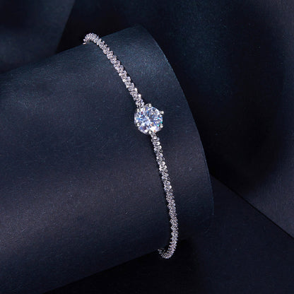 925 Sterling Silver 1 Carat Moissanite Bracelet for Women