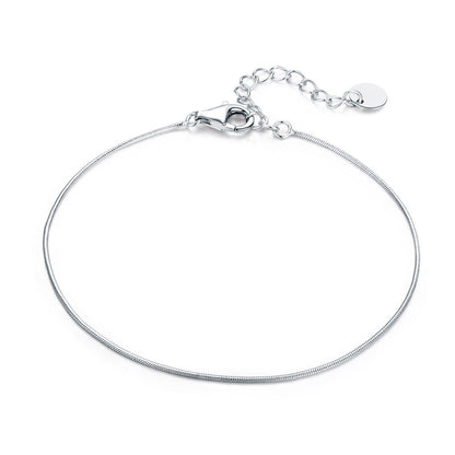 925 Sterling Silver Adjustable Platinum Plated Bracelet for Women