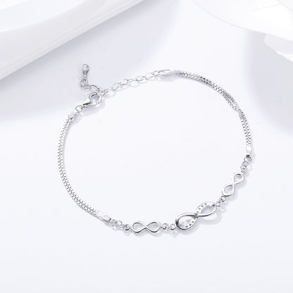 925 Sterling Silver Bracelet 22CM for Women
