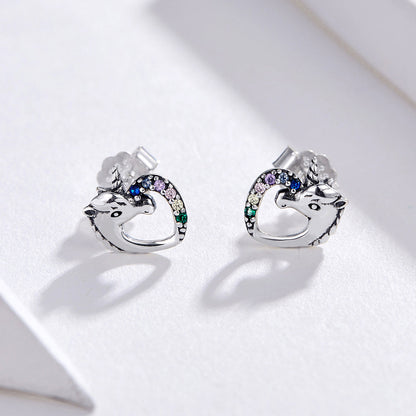 925 Sterling Silver Earrings with Oxidized Finish and Pavé Setting