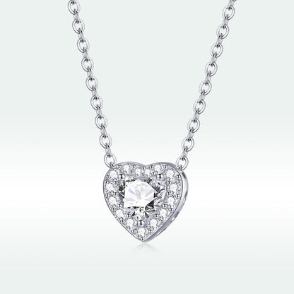 925 Sterling Silver Adjustable Cubic Zirconia Pendant Necklace for Women