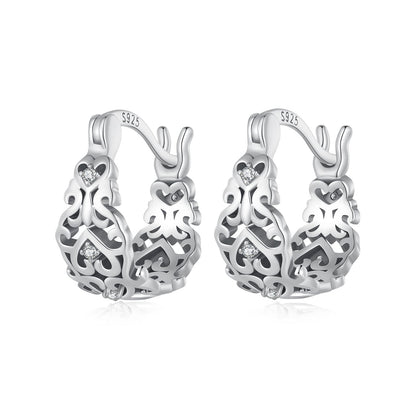 925 Sterling Silver Earrings with Pavé Setting CZ