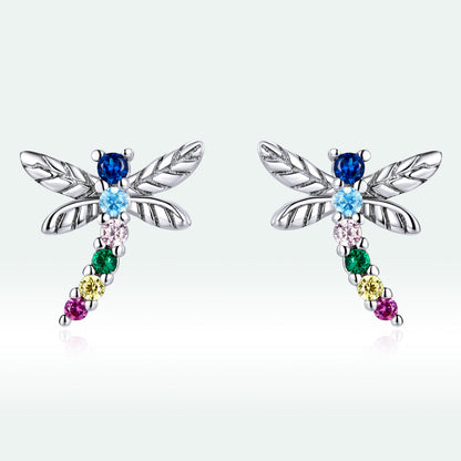 925 Sterling Silver Earrings with Pavé Setting CZ in Oxidized Silver