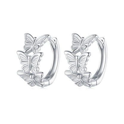 S925 Sterling Silver Earrings with Plated Platinum for Women