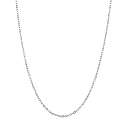 925 Sterling Silver Plated Platinum 45cm + 5cm Necklace for Women
