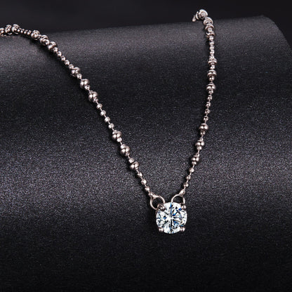 925 Sterling Silver 0.5 Carat Moissanite Necklace for Women