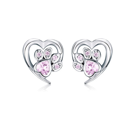 925 Sterling Silver Earrings with Pavé Setting CZ, 0.9cm for Women