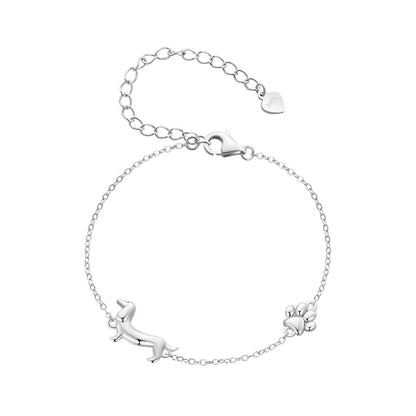 925 Sterling Silver Plated Platinum 150mm+60mm Bracelet for Women