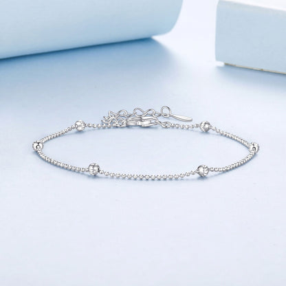 925 Sterling Silver & Plated White Gold Bracelet with Adjustable Length