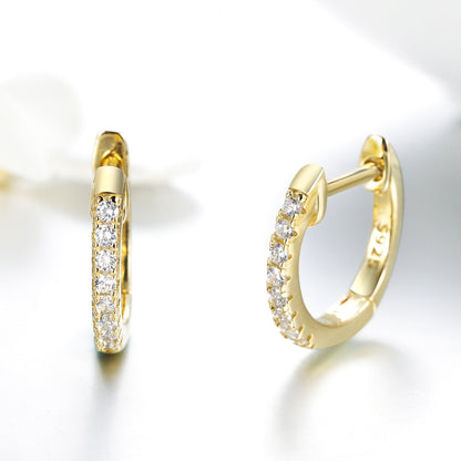 925 Sterling Silver 1.3cm Pavé Set CZ Earrings