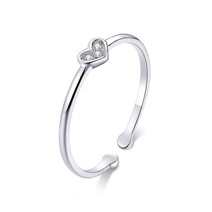 925 Sterling Silver Plated Platinum Pavé Setting CZ Ring