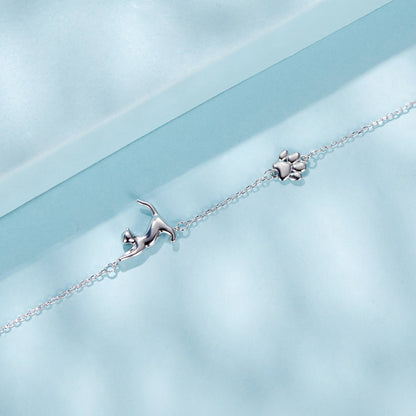 925 Sterling Silver & Plated White Gold Adjustable Bracelet for Women