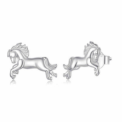 925 Sterling Silver Earrings 0.9*1.3cm with White Gold Plating for Women