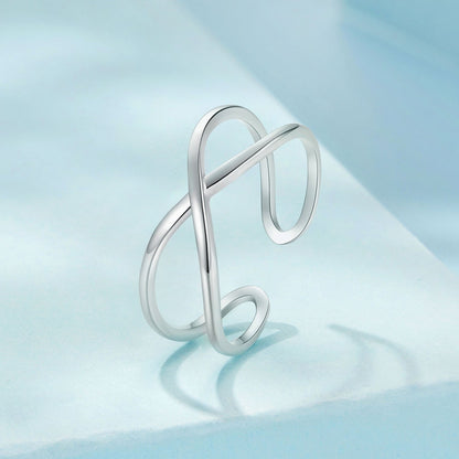 925 Sterling Silver Oxidized 0.7cm Ring for Women