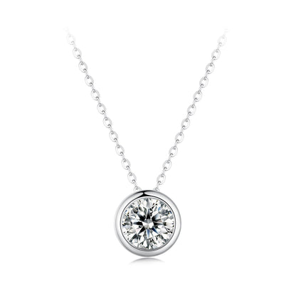 S925 Sterling Silver Moissanite Necklace 400mm with 1ct Moissanite for Women