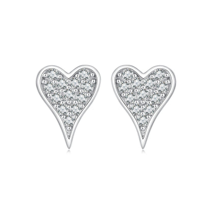 925 Sterling Silver White Gold Plated Pavé CZ Earrings