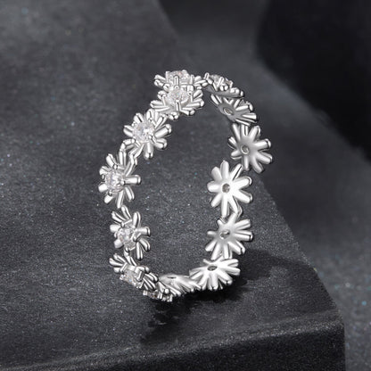 925 Sterling Silver Moissanite 0.03ct Ring Size 7